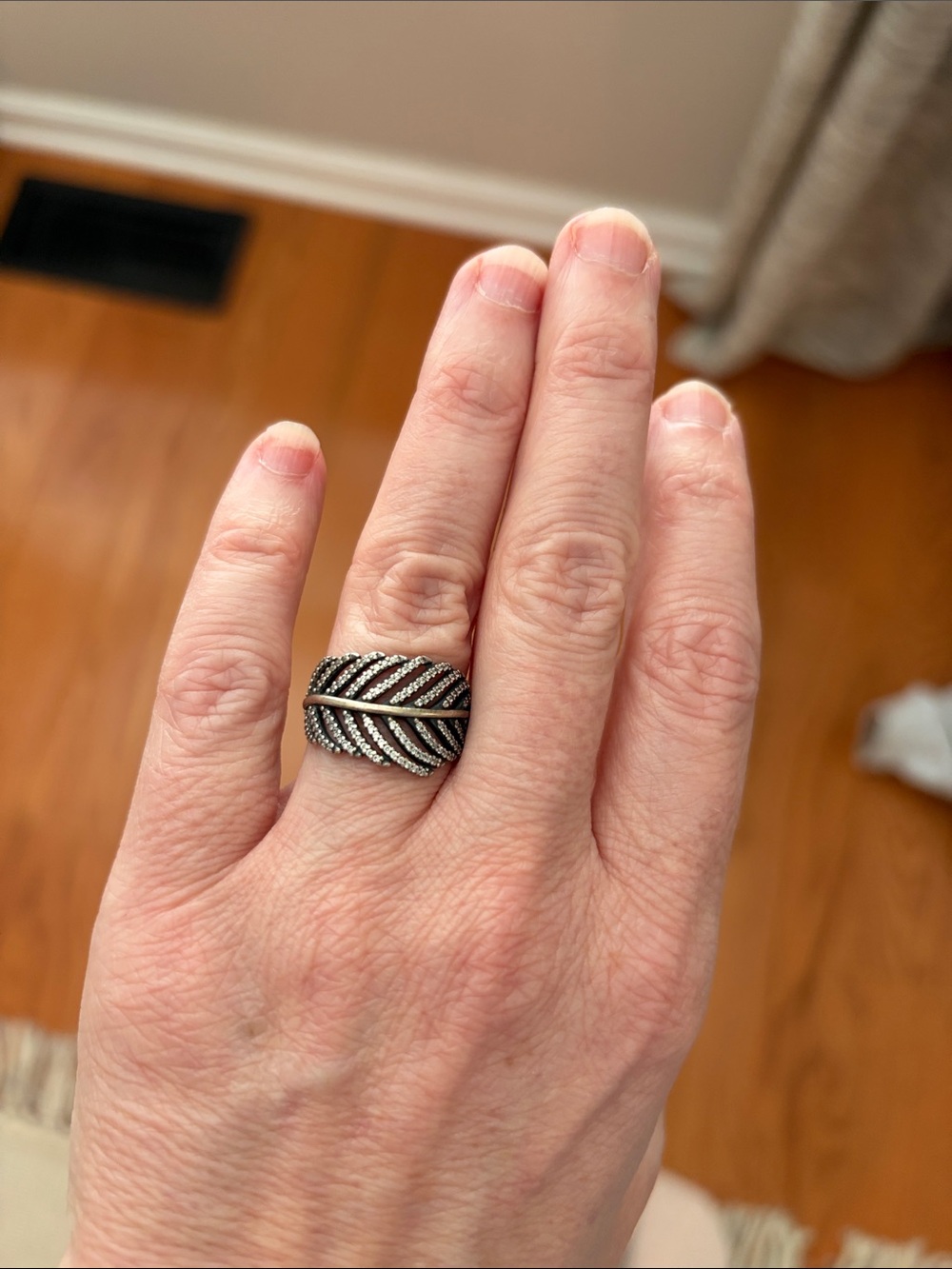 Pandora Sterling Silver Leaf Ring